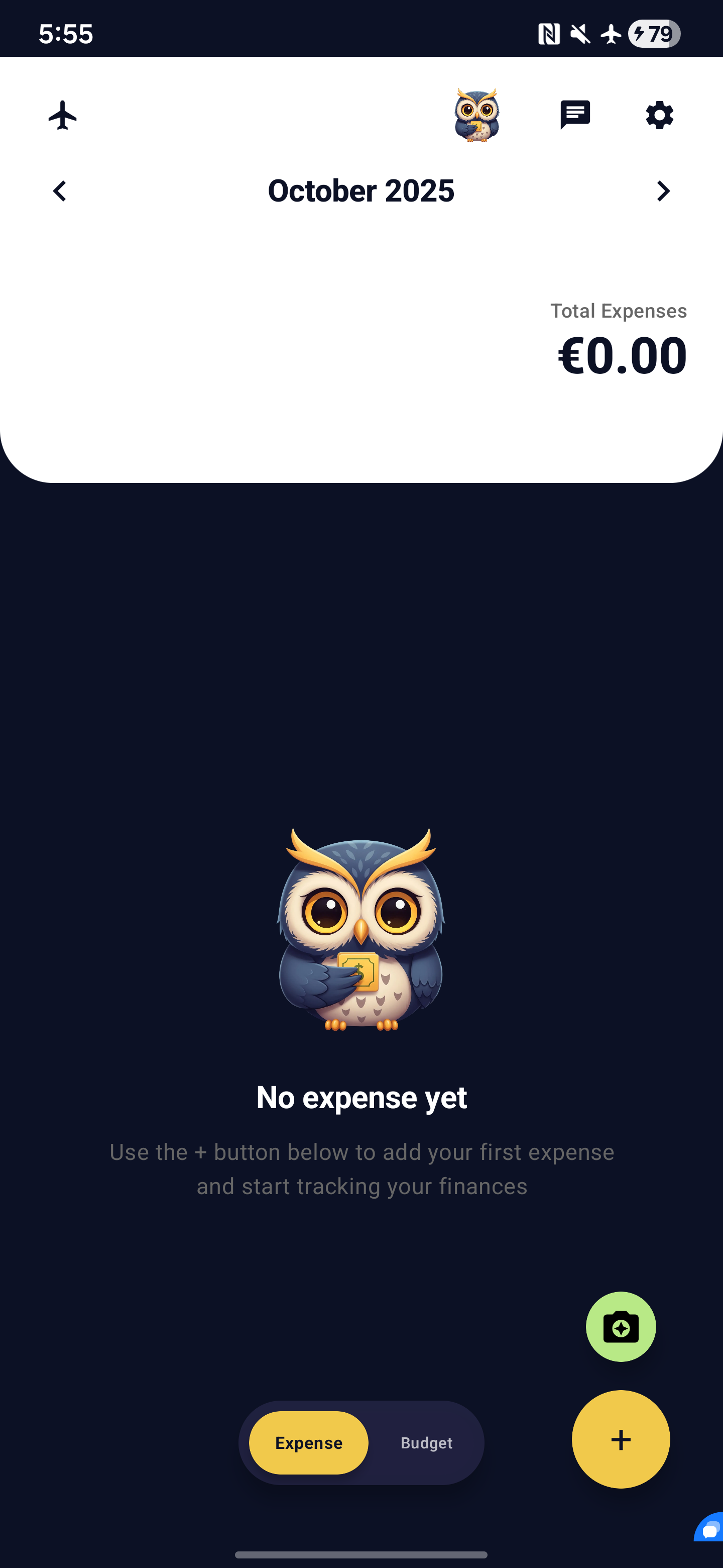 Empty state with friendly owl